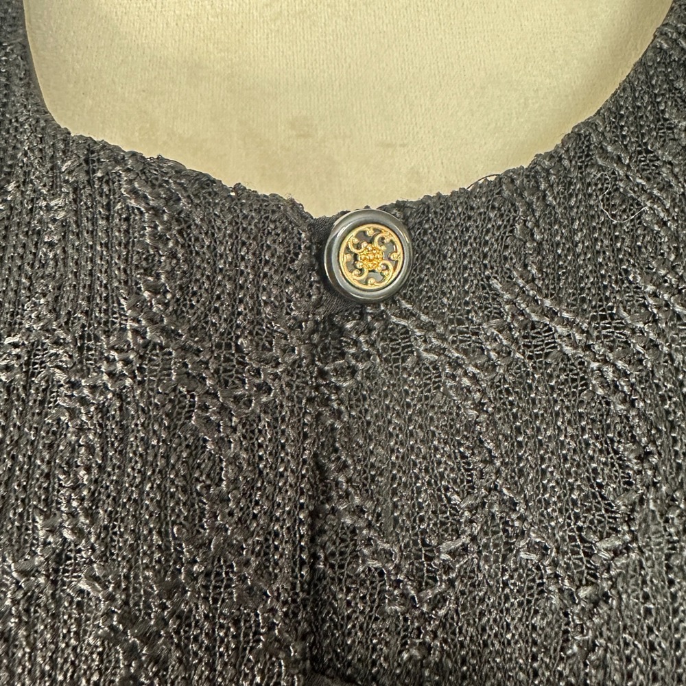 Vintage Kari's Korner Black Maxi Dress Lace Short Sleeve Women Plus 30‎ Formal - Picture 4 of 13